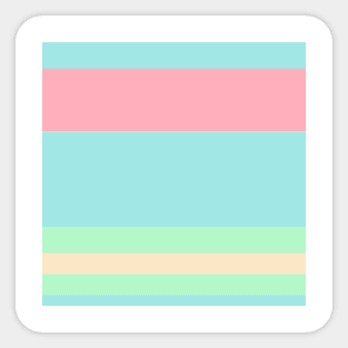 A well-made tranquility of Soft Pink, Robin'S Egg Blue, Light Mint and Bisque stripes. Sticker